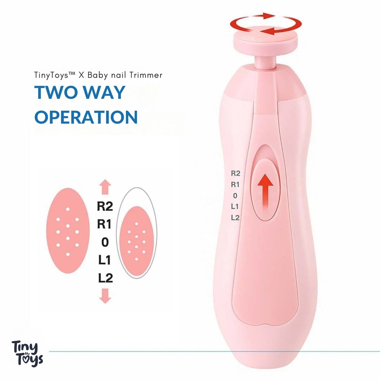 Shoppingo Baby Nail Grooming Kit | 2 Speed | 6 Heads | With LED and Travel Cap