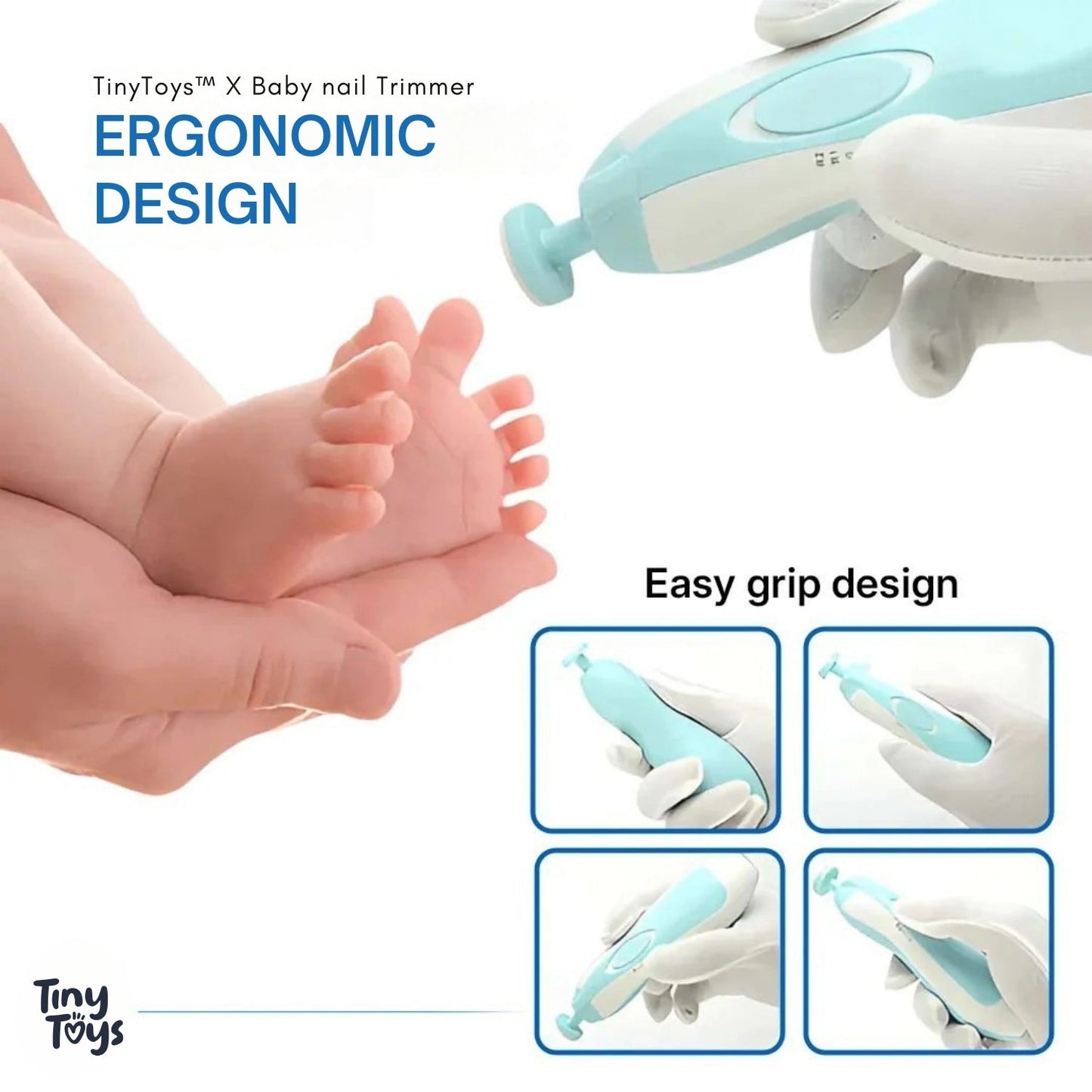 Shoppingo Baby Nail Grooming Kit | 2 Speed | 6 Heads | With LED and Travel Cap