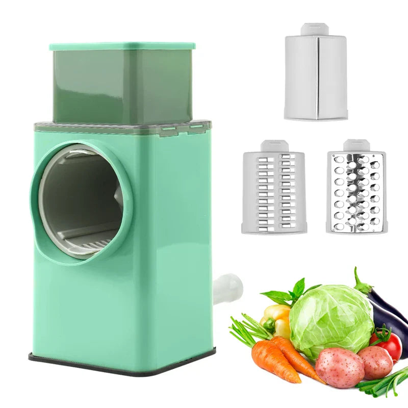 Shoppingo 3-in-1 Rotary Drum Grater, Slicer & Shredder