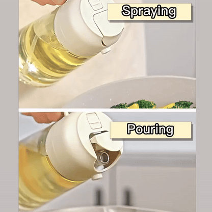 2-in-1 Oil Dispenser - Glass, Spray and Pour Design