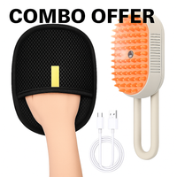 Petzumo Grooming Combo – Steam Brush + FurSwipe Glove