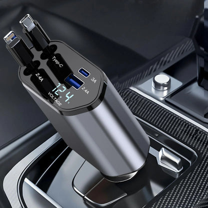 SpeedVolt 120X™ – 120W Retractable USB-C &amp; A Car Charger
