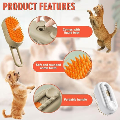 Petzumo Grooming Combo – Steam Brush + FurSwipe Glove