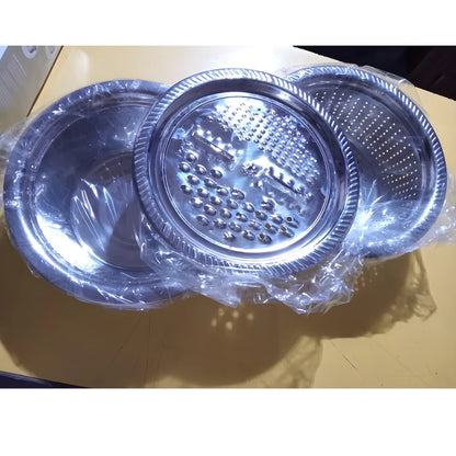 3-in-1 Multipurpose Kitchen Bowl™ | premium Stainless Steel Cutter + Grater + Drain Basket
