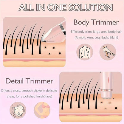 Dual-Head Electric Hair Trimmer for Women