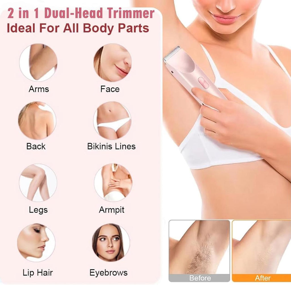Dual-Head Electric Hair Trimmer for Women