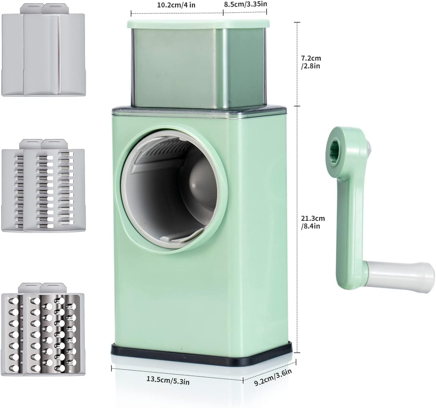 Shoppingo 3-in-1 Rotary Drum Grater, Slicer & Shredder