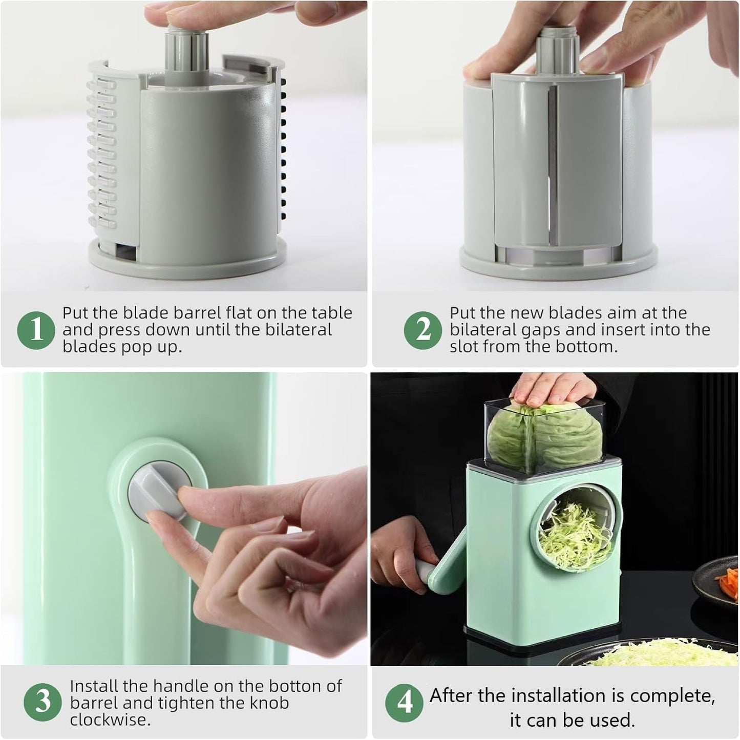 Shoppingo 3-in-1 Rotary Drum Grater, Slicer & Shredder