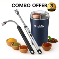 2-in-1 Kitchen Combo Pack –  Rechargeable Lighter + EliteMix Grinder (3-Month Warranty)