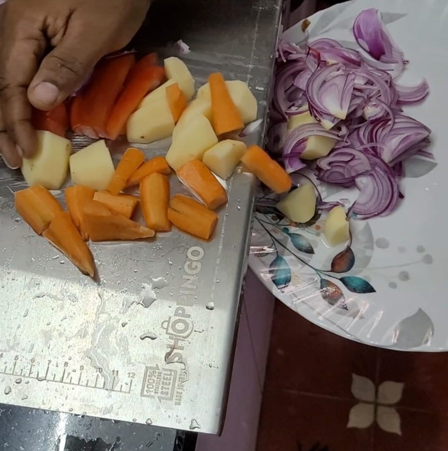 Multi-Purpose Stainless Steel Cutting Board (45 cm length) big size