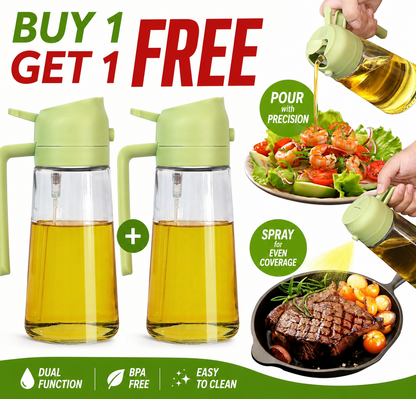 ( Buy 1 get 1 free ) 2-in-1 Oil Dispenser - Glass, Spray and Pour Design Buy 1 get 1 free