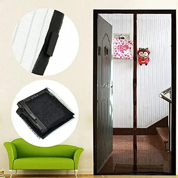 Magnetic Mosquito Screen Door Net Curtain with Magnets Reinforced Polyester Mesh Curtain