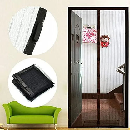 Magnetic Mosquito Screen Door Net Curtain with Magnets Reinforced Polyester Mesh Curtain