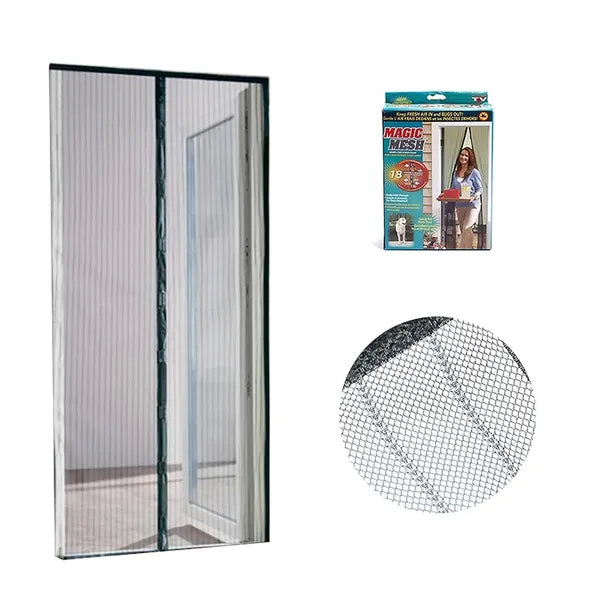 Magnetic Mosquito Screen Door Net Curtain with Magnets Reinforced Polyester Mesh Curtain