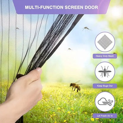 Magnetic Mosquito Screen Door Net Curtain with Magnets Reinforced Polyester Mesh Curtain