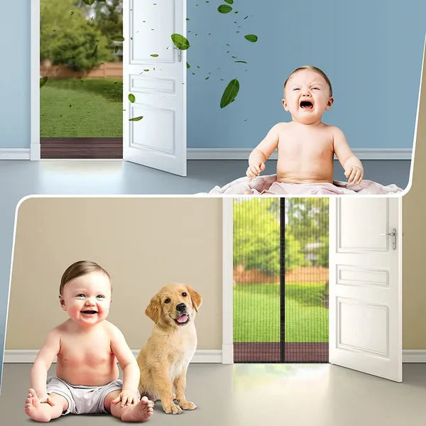 Magnetic Mosquito Screen Door Net Curtain with Magnets Reinforced Polyester Mesh Curtain