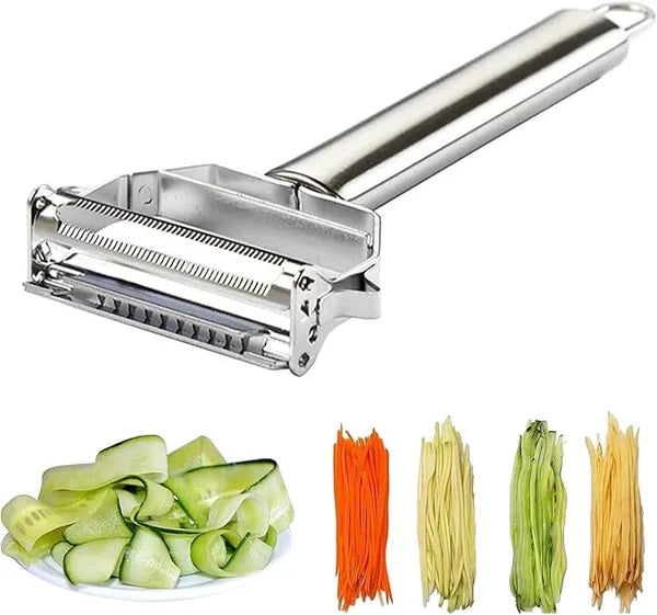 Seiken Stainless Steel Vegetable Peeler & Julienne Cutter | Multi-Functional 3-in-1 Peeler