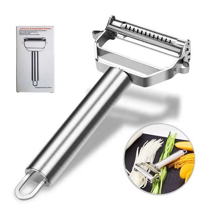 Seiken Stainless Steel Vegetable Peeler & Julienne Cutter | Multi-Functional 3-in-1 Peeler