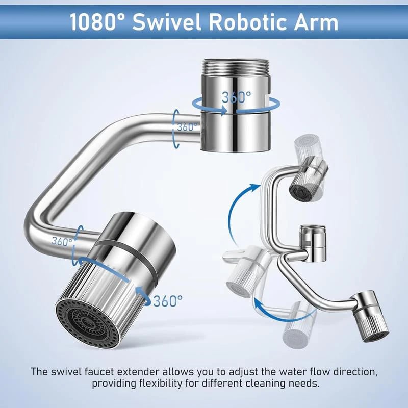 🏷🎉 Rotatable Faucet Aerator Extension with 2 Splash Modes 💦, Free Install Kit 🎁