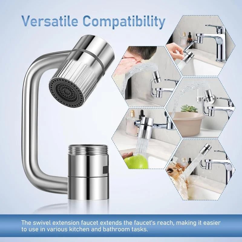 🏷🎉 Rotatable Faucet Aerator Extension with 2 Splash Modes 💦, Free Install Kit 🎁