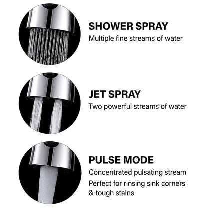 3-Function Pull Down Kitchen Faucet – 360° Rotating Sink Sprayer Tap